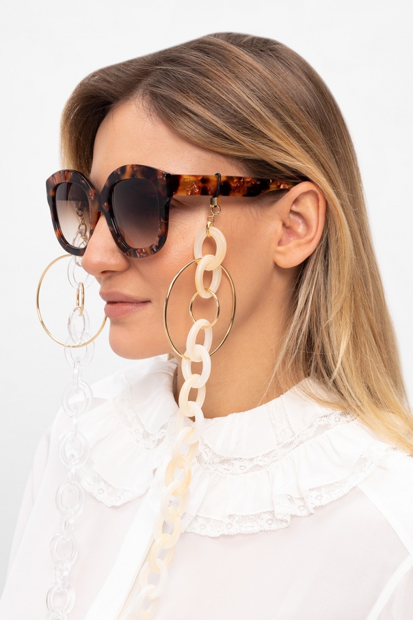 Emmanuelle Khanh BRĄZOWY Okulary przeciwsłoneczne z logo