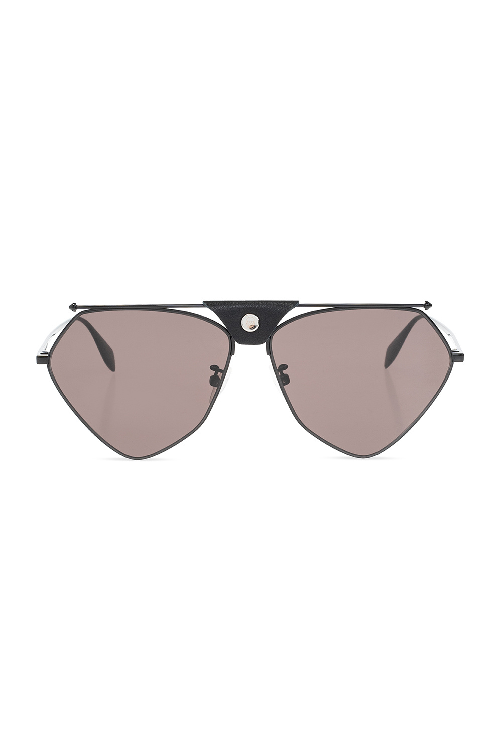 Alexander McQueen logo-plaque cat-eye sunglasses Braun