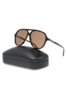 Alexander McQueen Augusto square-frame sunglasses Marrone