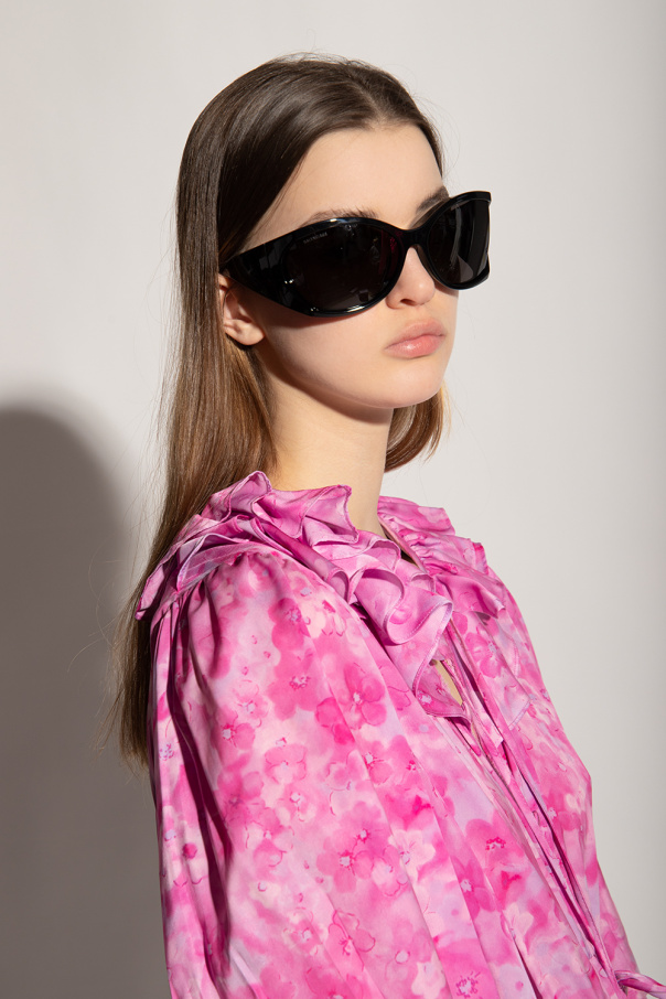 Balenciaga Fluro Pink Navy sunglasses