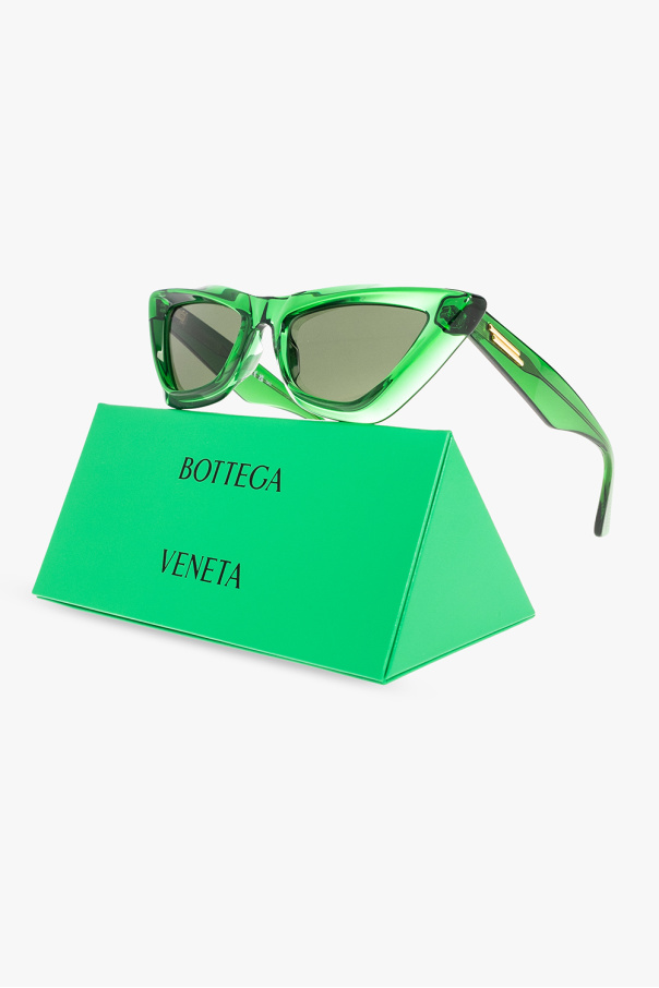 Bottega Veneta Logo-engraved Ruthenium sunglasses