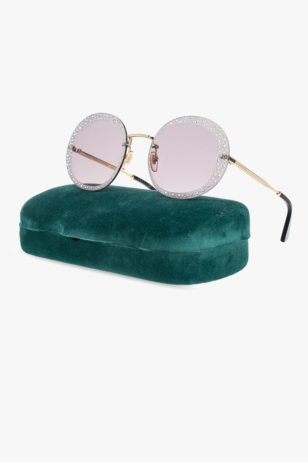 Gucci AJ Morgan round sunglasses in clear white