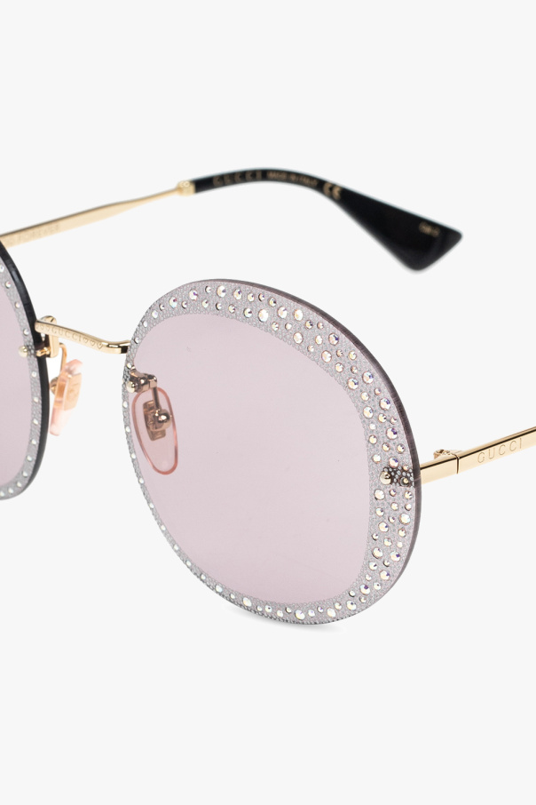 Gucci AJ Morgan round sunglasses in clear white