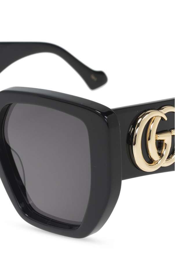 Gucci Sunglasses Tortoise-Cream with logo