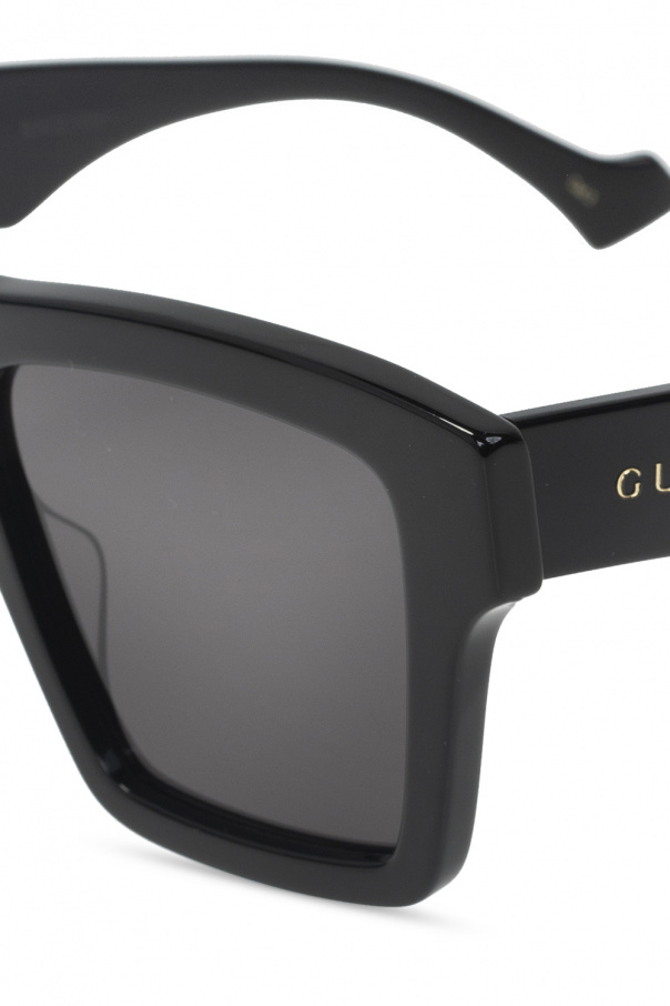 Gucci Jeepers Peepers angled slim sunglasses ambush in gold