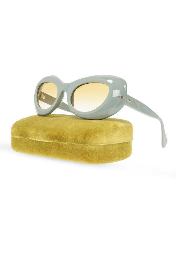 Gucci tortoiseshell rounded-frame sunglasses