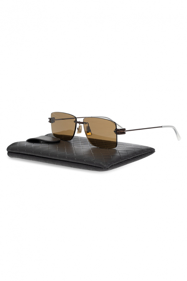 Bottega Veneta logo-print shield sunglasses