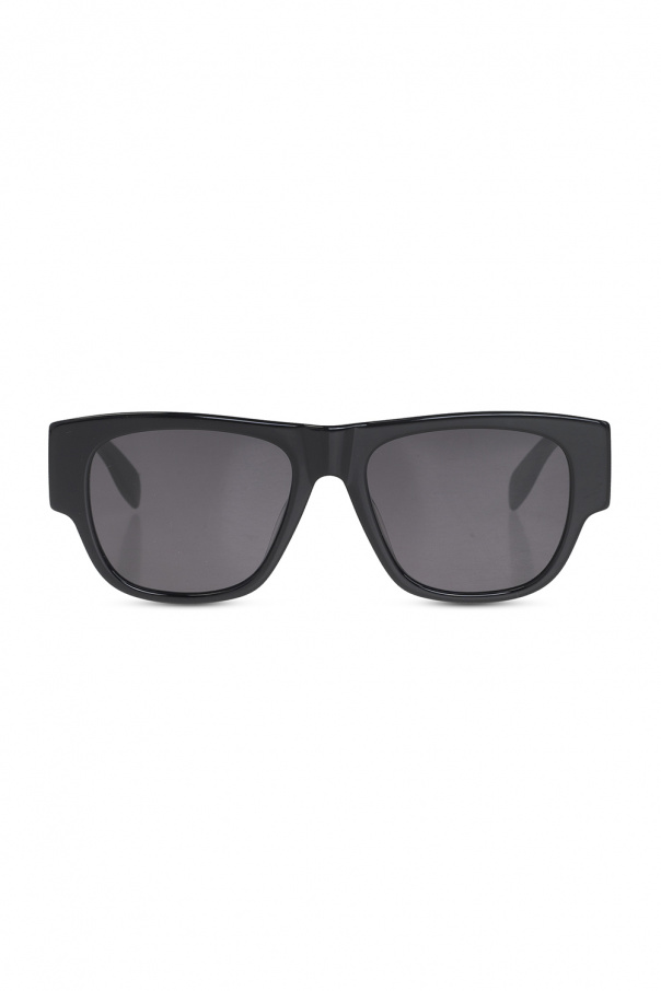 Alexander McQueen Bottega Veneta hexagonal-frame dark sunglasses