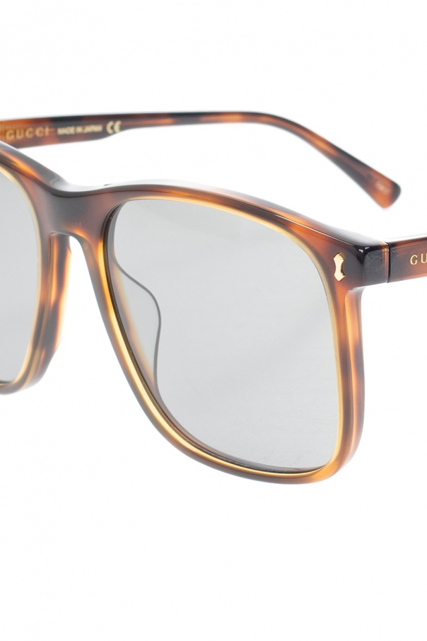 Gucci Logo-embossed tortoiseshell sunglasses