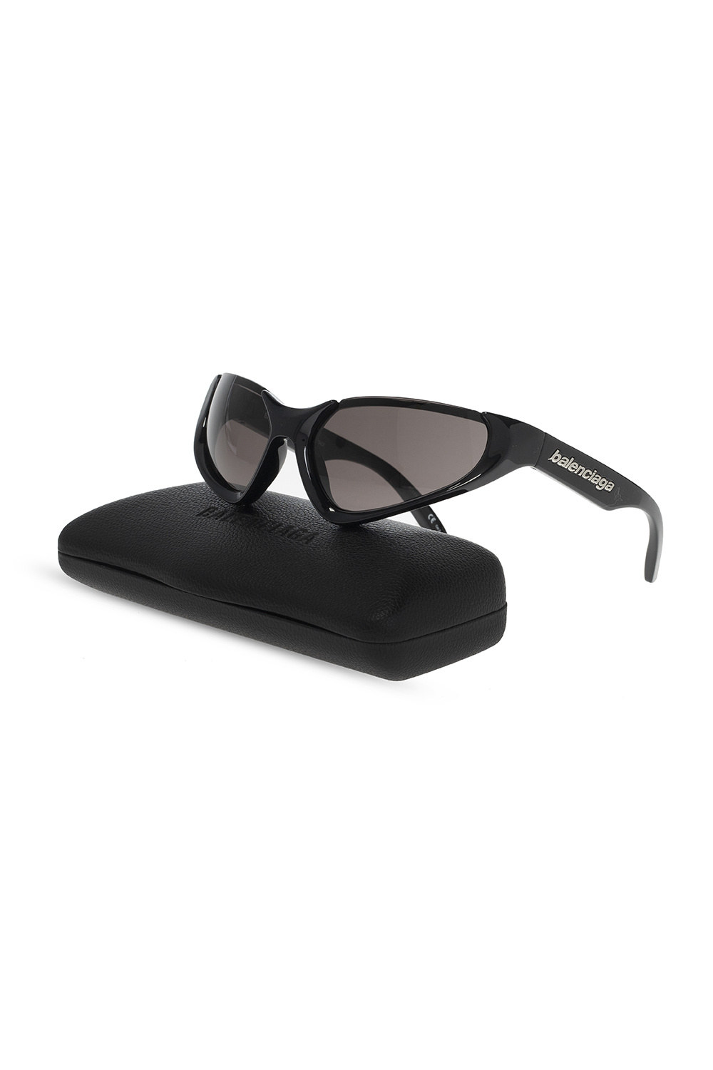 Balenciaga Xpander BB0202s-001 Wrap Around Black Sunglasses ...