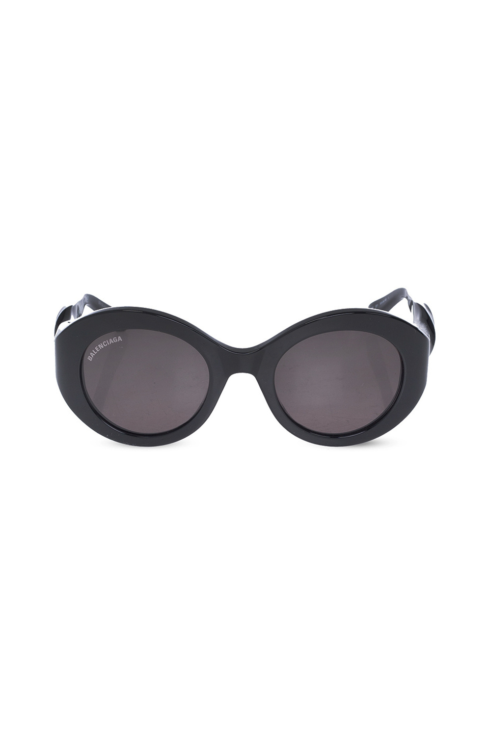 Black Oval metal wrap sunglasses, Balenciaga