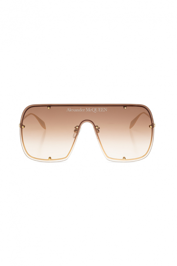 Alexander McQueen Alexander McQueen Eyewear Graffiti logo-print square-frame sunglasses