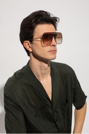 Alexander McQueen AJ Morgan aviator sunglasses in gold