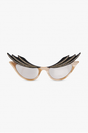 logo sunglasses linda farrow glasses light gold burgundy grad