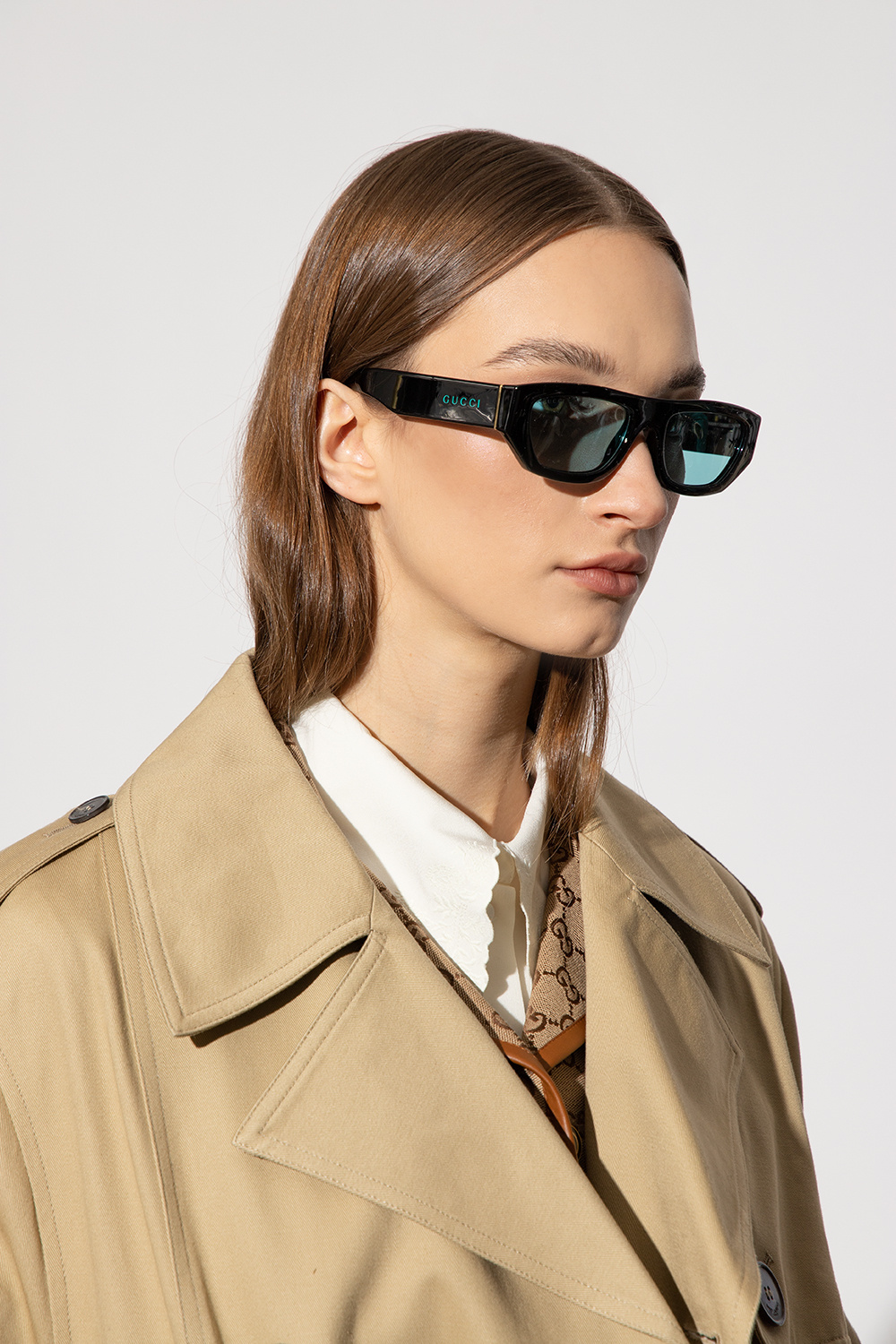 Gucci gucci eyewear brown stripe sunglasses