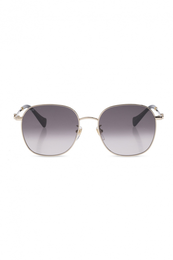 Gucci Hybrid oval-frame sunglasses