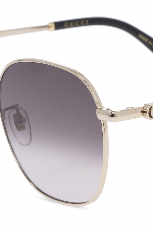 Gucci Hybrid oval-frame sunglasses