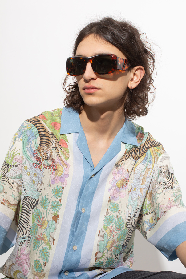 Gucci rectangular VLOGO frame sunglasses