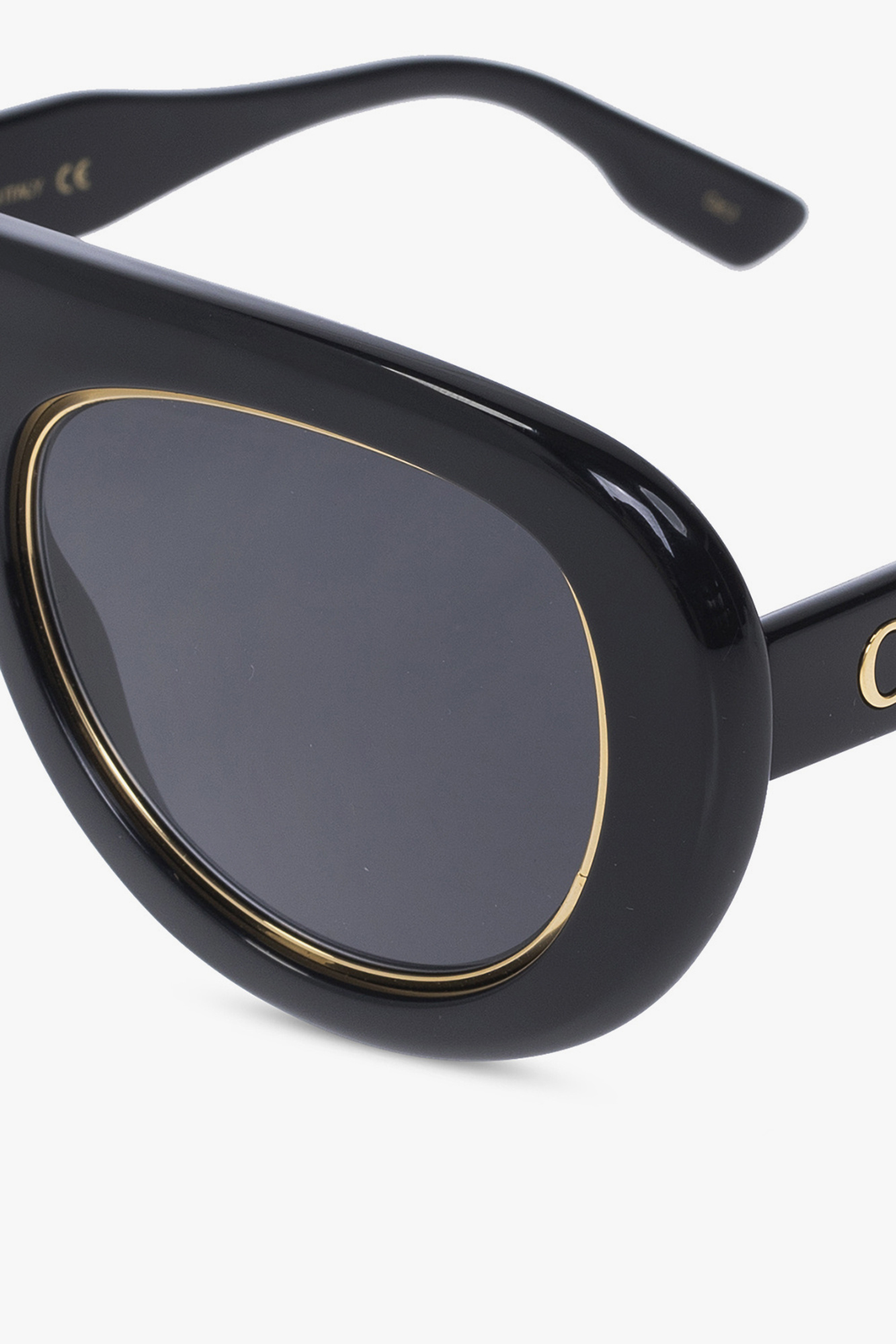 Gucci logo-print strap bill sunglasses Nero