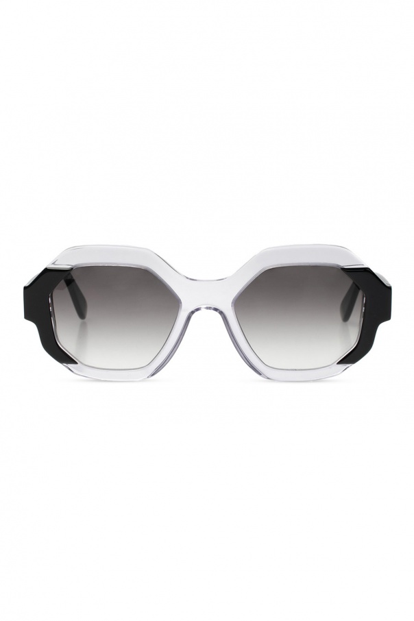 Emmanuelle Khanh square-frame sunglasses Gold