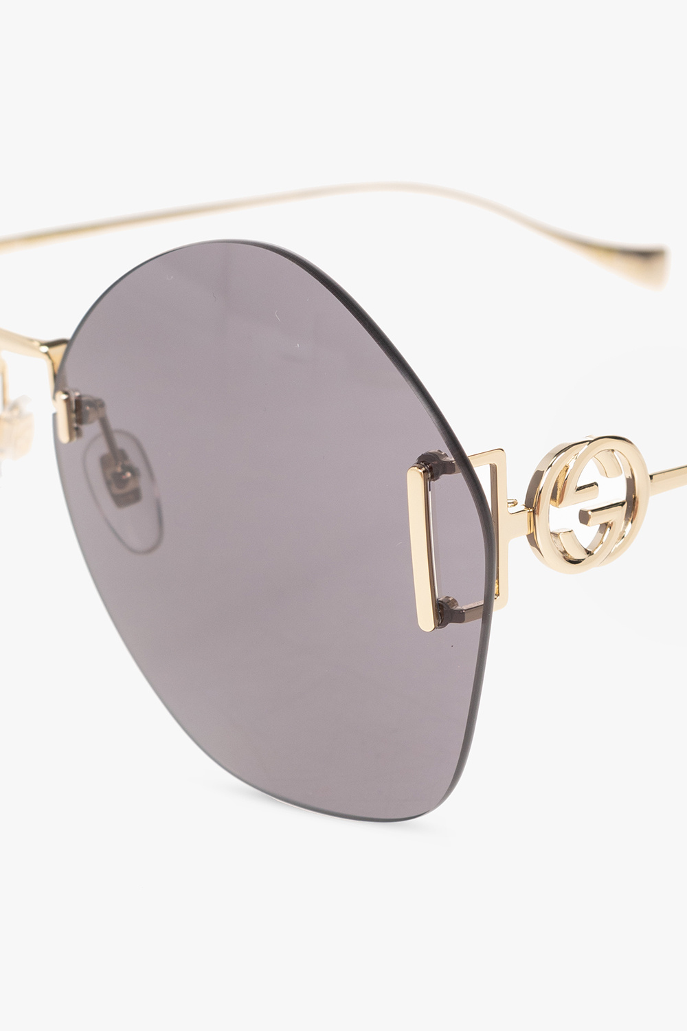 Gucci transparent rectangular-frame sunglasses