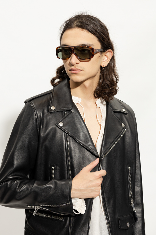 SL 569 Y Flat Brow Sunglasses in Black - Saint Laurent