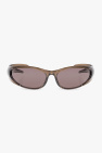 tortoiseshell-effect cat-eye frame Round sunglasses Braun