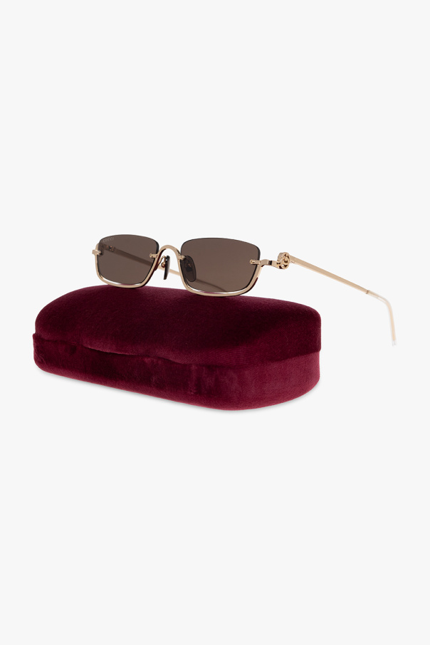 Gucci Jeepers Peepers aviator sunglasses in gold with brown fade lens