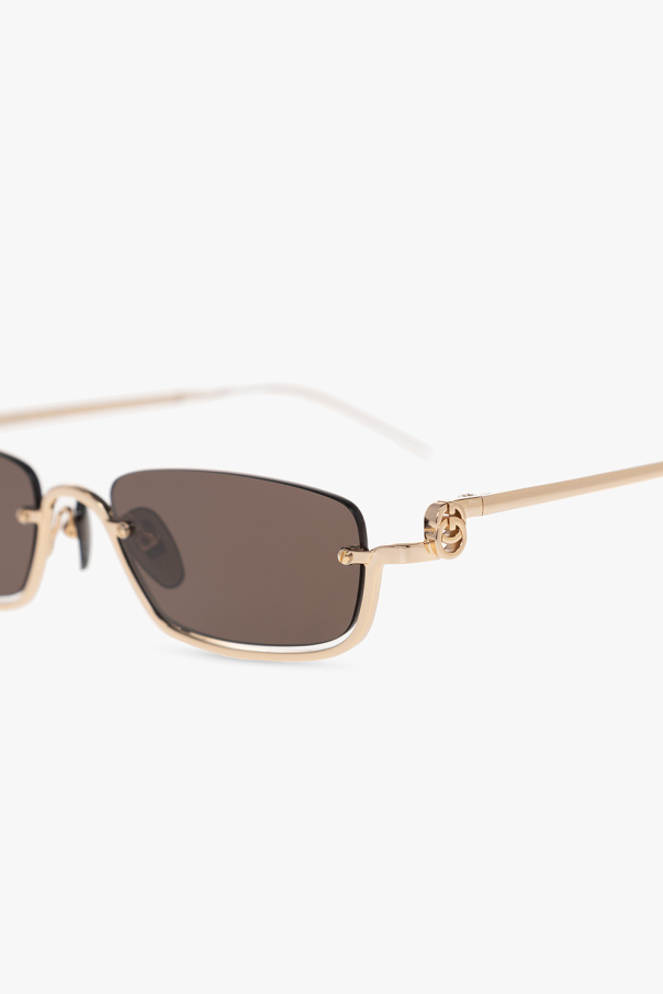 Gucci Jeepers Peepers aviator sunglasses in gold with brown fade lens