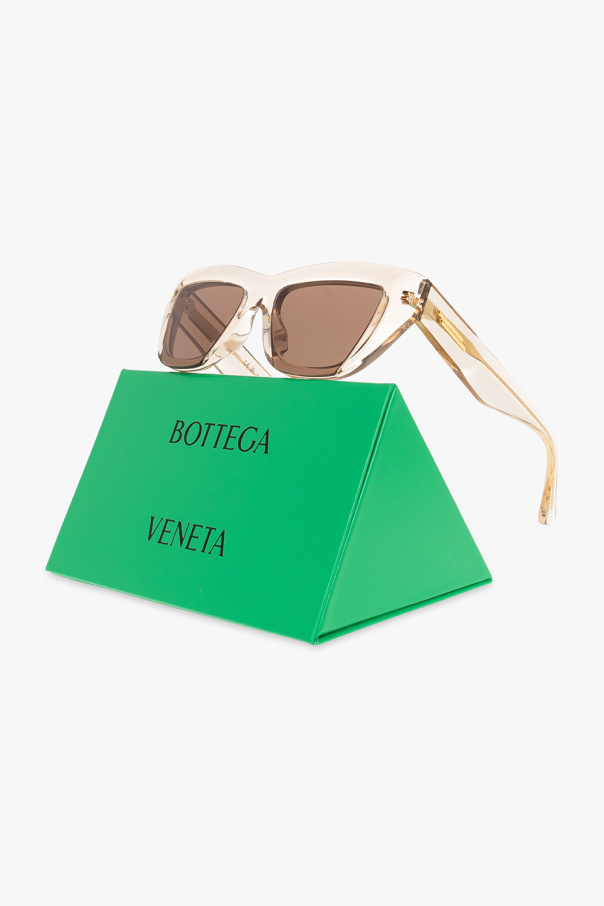 Bottega Veneta Logo-engraved silver sunglasses