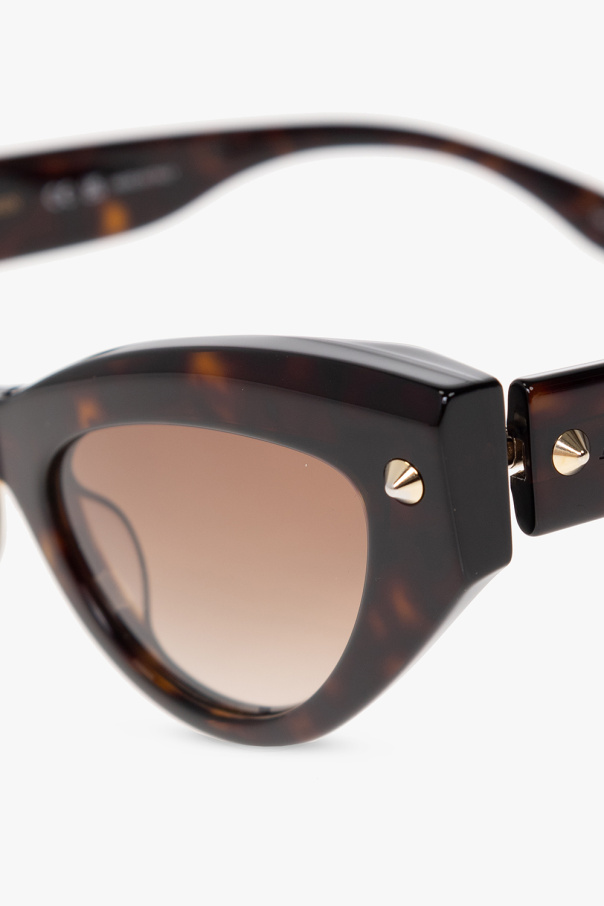 Alexander McQueen New Look 70s round sunglasses in green pattern