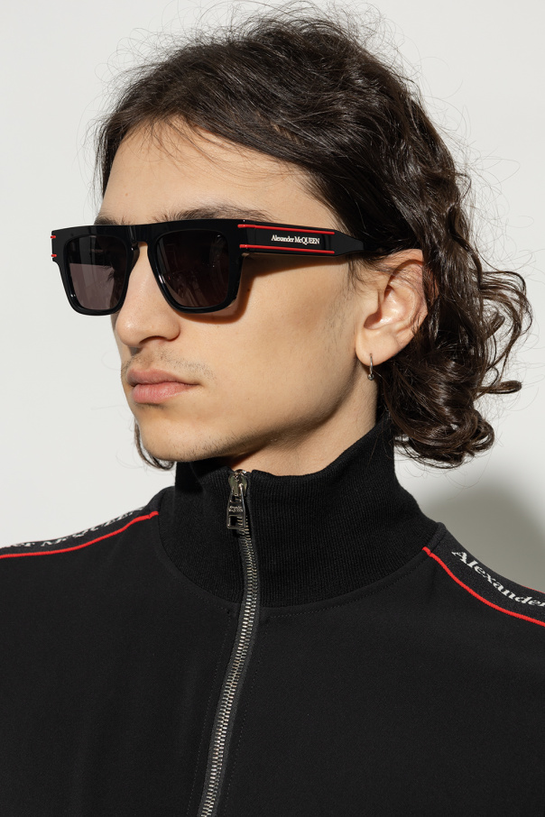 Alexander McQueen Balenciaga Black Exaggerated Sport Sunglasses