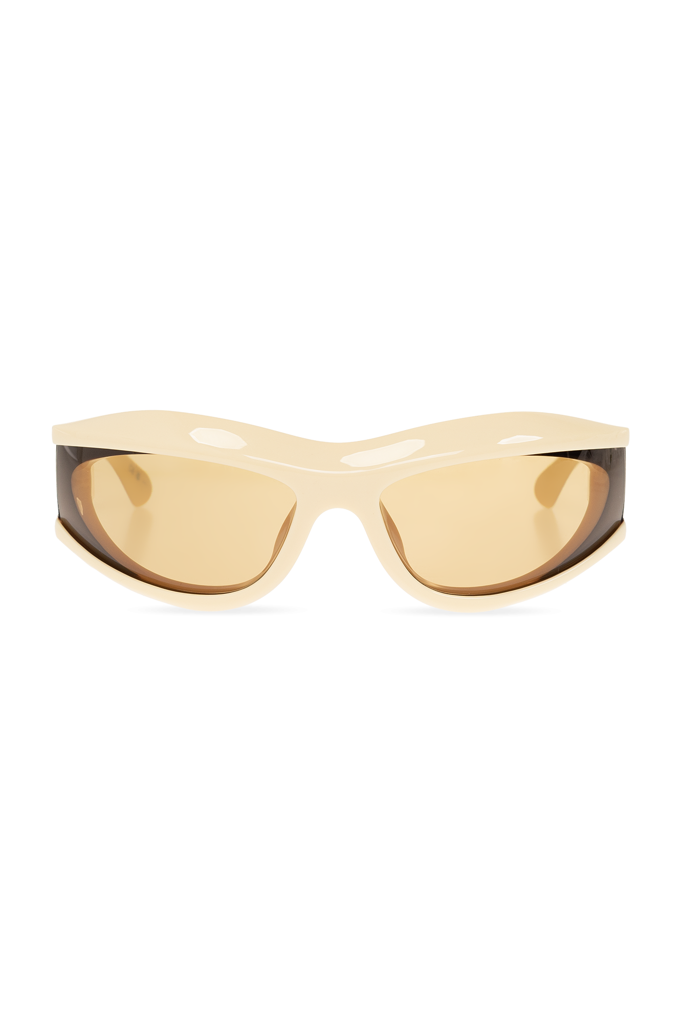Bottega Veneta Exclusive Acetate Wrap-around Sunglasses in White