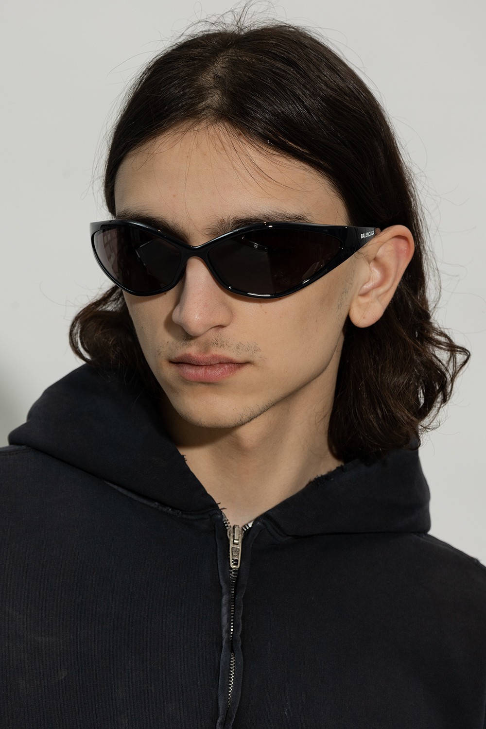 Balenciaga oval twisted black sunglasses