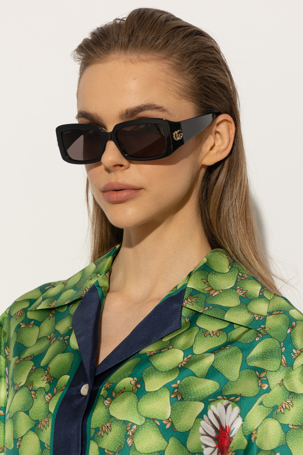 Gucci square tortoiseshell-effect sunglasses Marrone