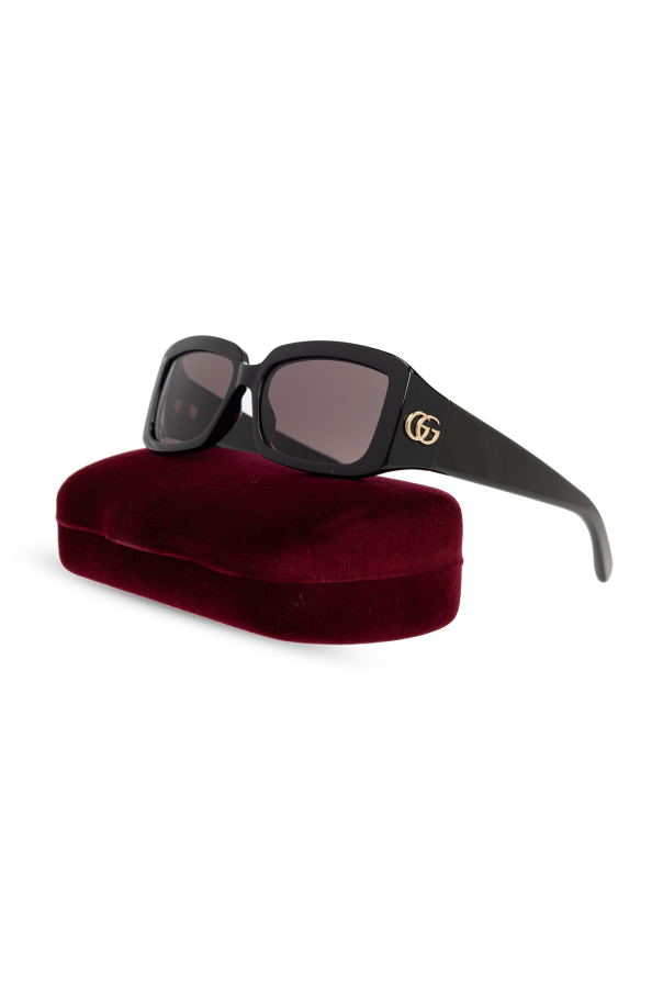 Gucci square tortoiseshell-effect sunglasses Marrone