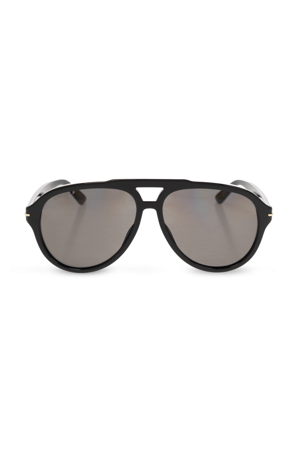 Gucci Gianfranco Ferré Pre-Owned logo-print wraparound-frame sunglasses Schwarz