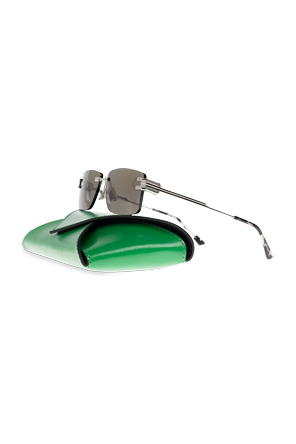 Bottega Veneta Silver Rimless Rectangular Sunglasses by Bottega Veneta