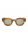 oval-frame metal tortoise sunglasses