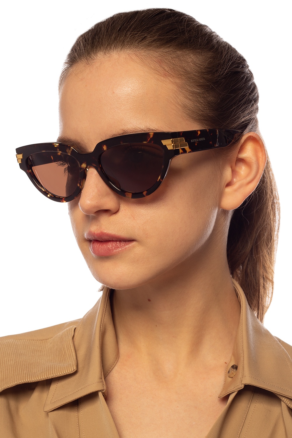 Bottega Veneta Sunglasses in Dark Brown Womens Accessories Sunglasses Brown 
