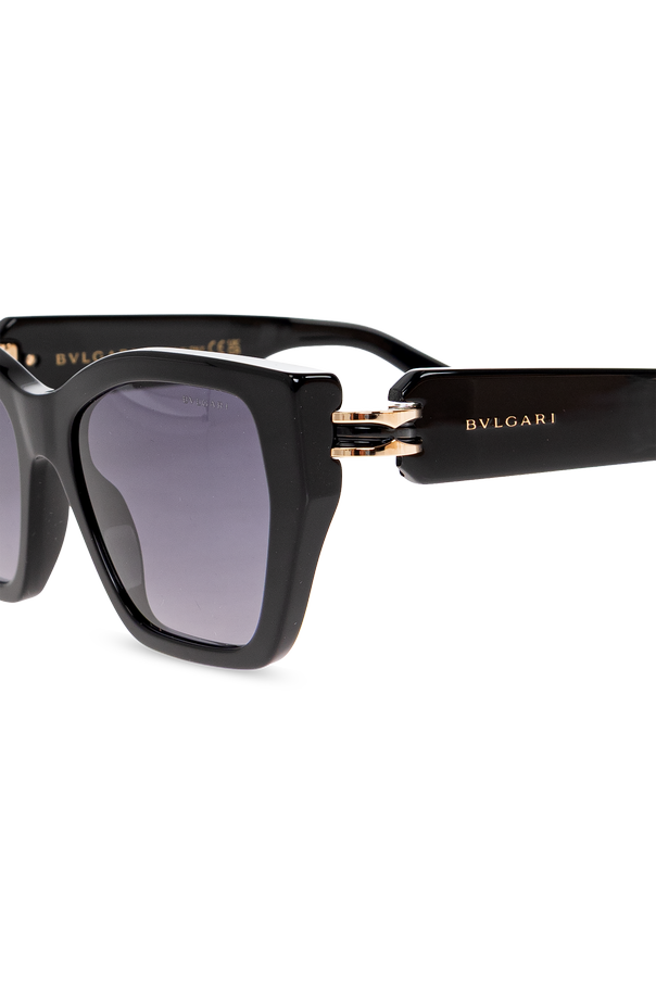 Bvlgari Óculos de sol Bvlgari com armação ampla de linha felina