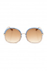 Black Acetate and Crystal Oval Frame Polarized Sunglasses-5469