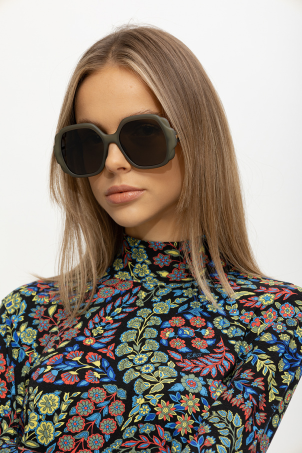 Chloé Seal-logo square-frame sunglasses