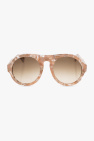 Liars & Lovers pointed cateye monokel sunglasses with pink tinted lens