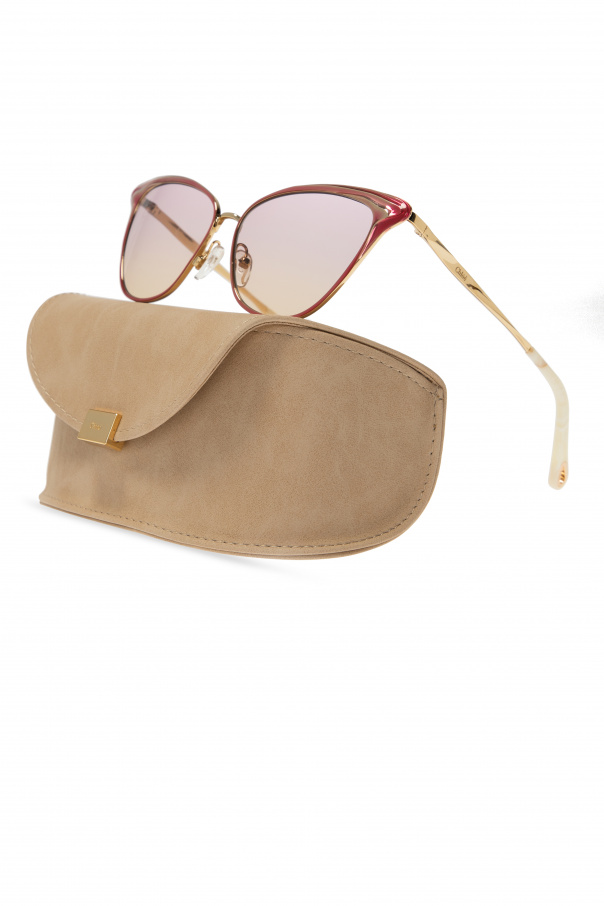 Chloé tinted rectangular-frame sunglasses Marrone
