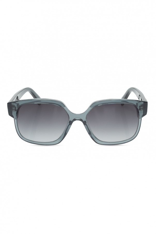 Celine BB-plaque rectangle-frame sunglasses
