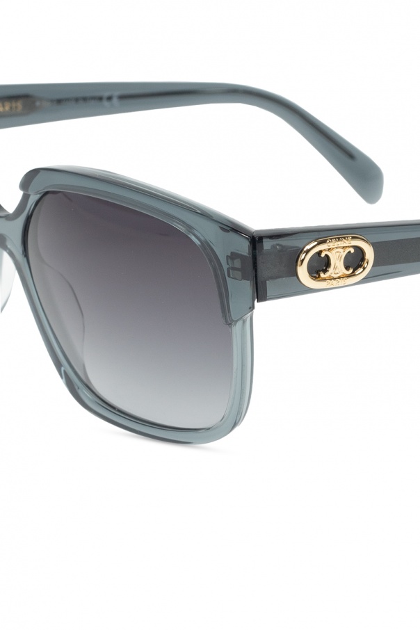 Celine BB-plaque rectangle-frame sunglasses