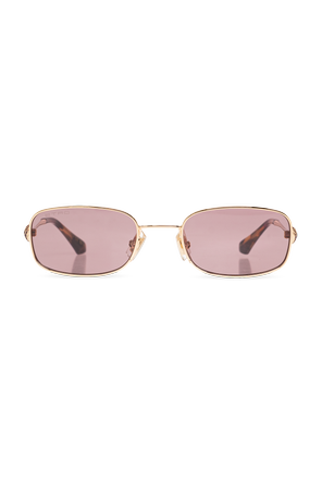 Sunglasses with a slim gold-tone metal frame