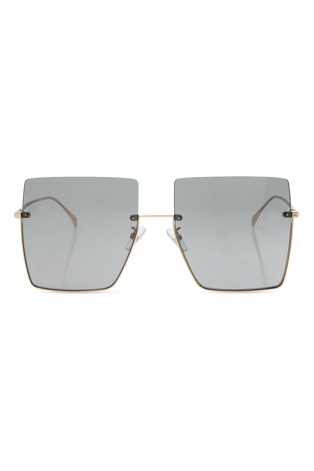 Fendi AJ Morgan square sunglasses in matte silver