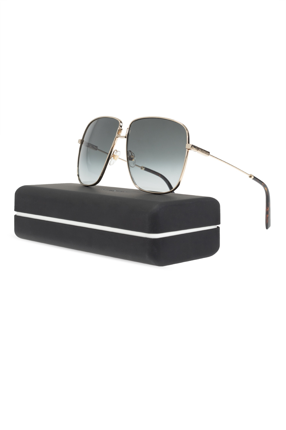 Givenchy Flat-top D-frame Acetate rectangle sunglasses Mens Black
